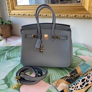 Ainifeel Genuine Leather Bag with Strap 25cm